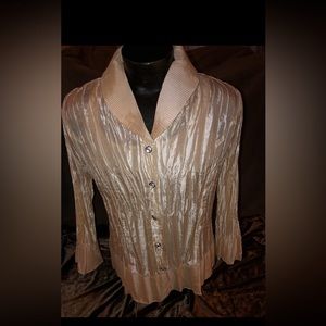 Large ladies nice cream blouse with bling buttons